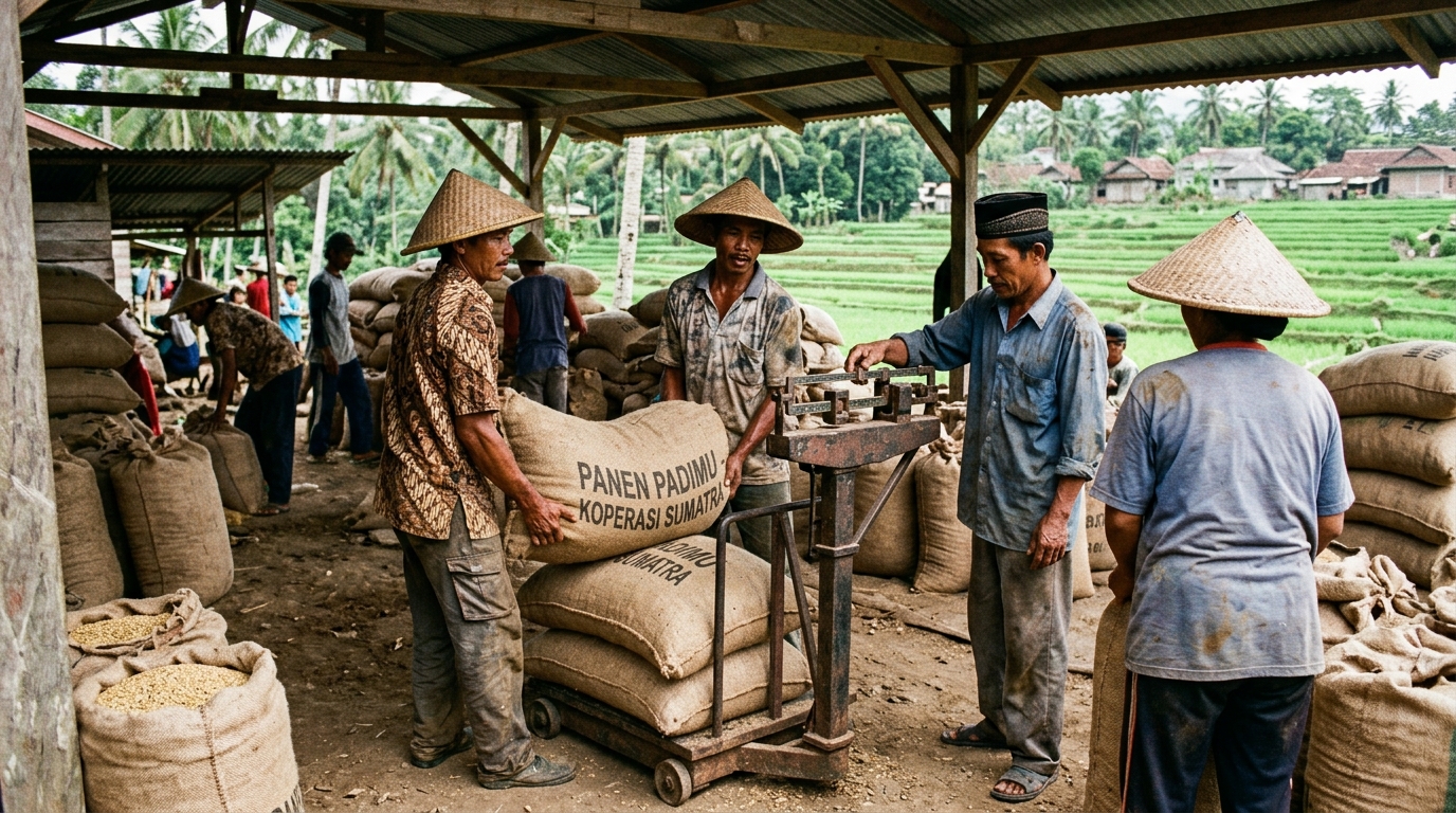 Penimbangan Gabah Anggota Koperasi